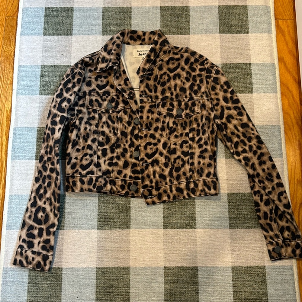 Reformation BRAND NEW cheetah denim jacket